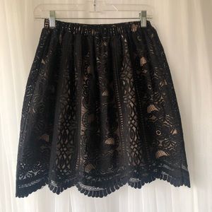 XHILARATION Women’s black/nude lace skirt size S